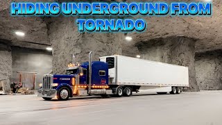 HIDING UNDERGROUND FROM TORNADO PETERBILT 389 PRIDE AND CLASS GLIDER