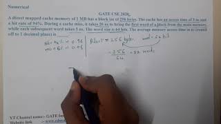 GATE CSE 2020 || COMPUTER ORGANIZATION || GATE Insights Version: CSE