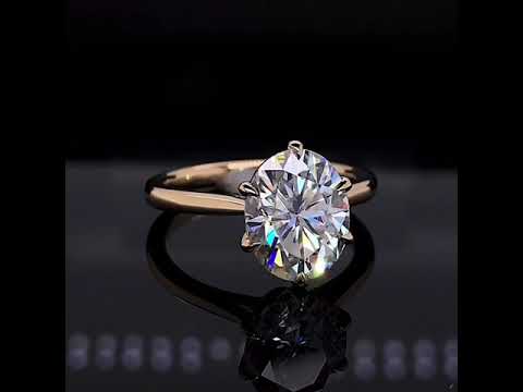 6-Prong Cathedral Oval Moissanite Solitaire Ring ring video