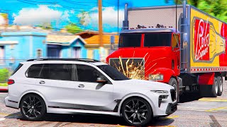 РЕАЛЬНАЯ ЖИЗНЬ В GTA 5 - ФУРА ВЛЕТЕЛА В BMW X7 НА ПЕРЕКРЁСТКЕ! ПОПАЛ В СТРАШНУЮ АВАРИЮ! 🌊ВОТЕР