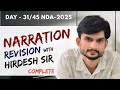 DAY 31/45 | COMPLETE NARRATION QUICK REVISION With Hirdesh Sir