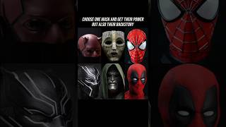Choose a mask, get their powers and backstory! #marvel #mcu #comic #fyp