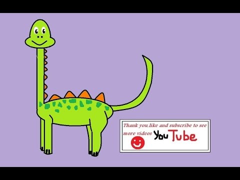 How to draw Green dinosaur for children with Nursery rhymes