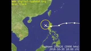 Typhoon Yutu best track and satellite imagery!