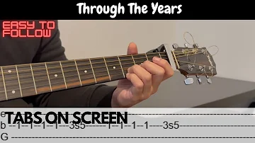 Through the Years by Kenny Rogers | Fingerstyle Guitar Cover | Tabs on Screen Tutorial