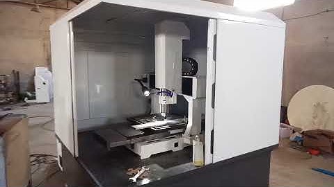 AKM 6060H Fully enclosed type Metal mould cnc router machine cutting test 2 for David