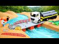DIY Tractor Rebuilds Strong Concrete Bridge After Crocodile Attack | Mini Construction