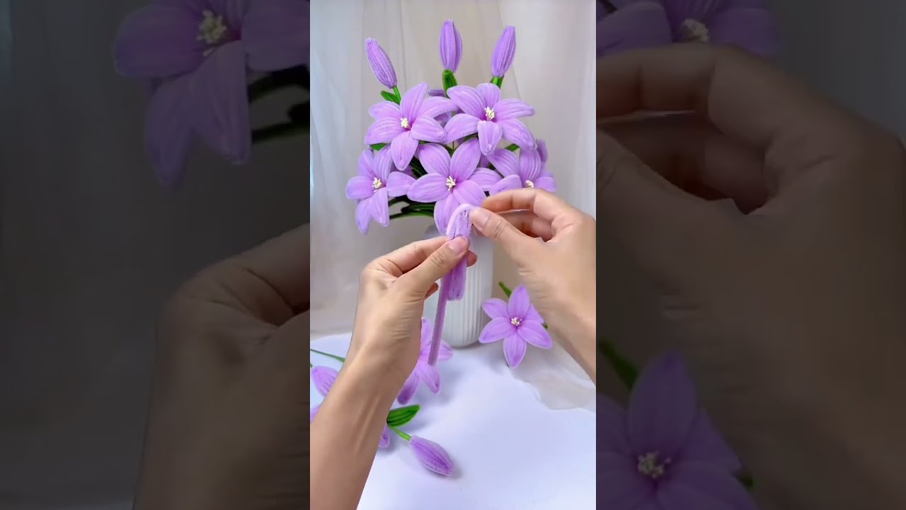 Handmade Diy Pipe Cleaner Lily Flowers Gift Diyflowers Diycrafts Flowercraft Flower Craft