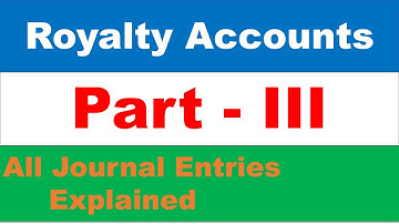 Royalty Accounts Part III Journal entries
