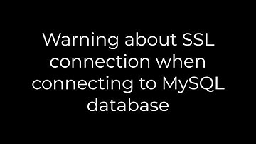 Python :Warning about SSL connection when connecting to MySQL database(5solution)