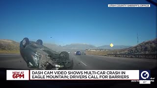 Concerns raised after dashcam video shows car crash into three others