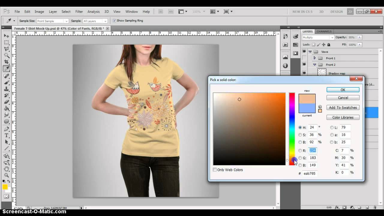 Female T-shirt Mock-Up | How to use? - YouTube