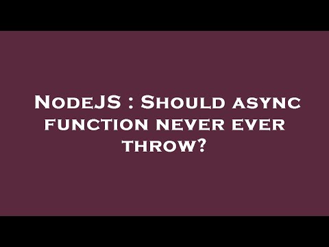 NodeJS : Should
