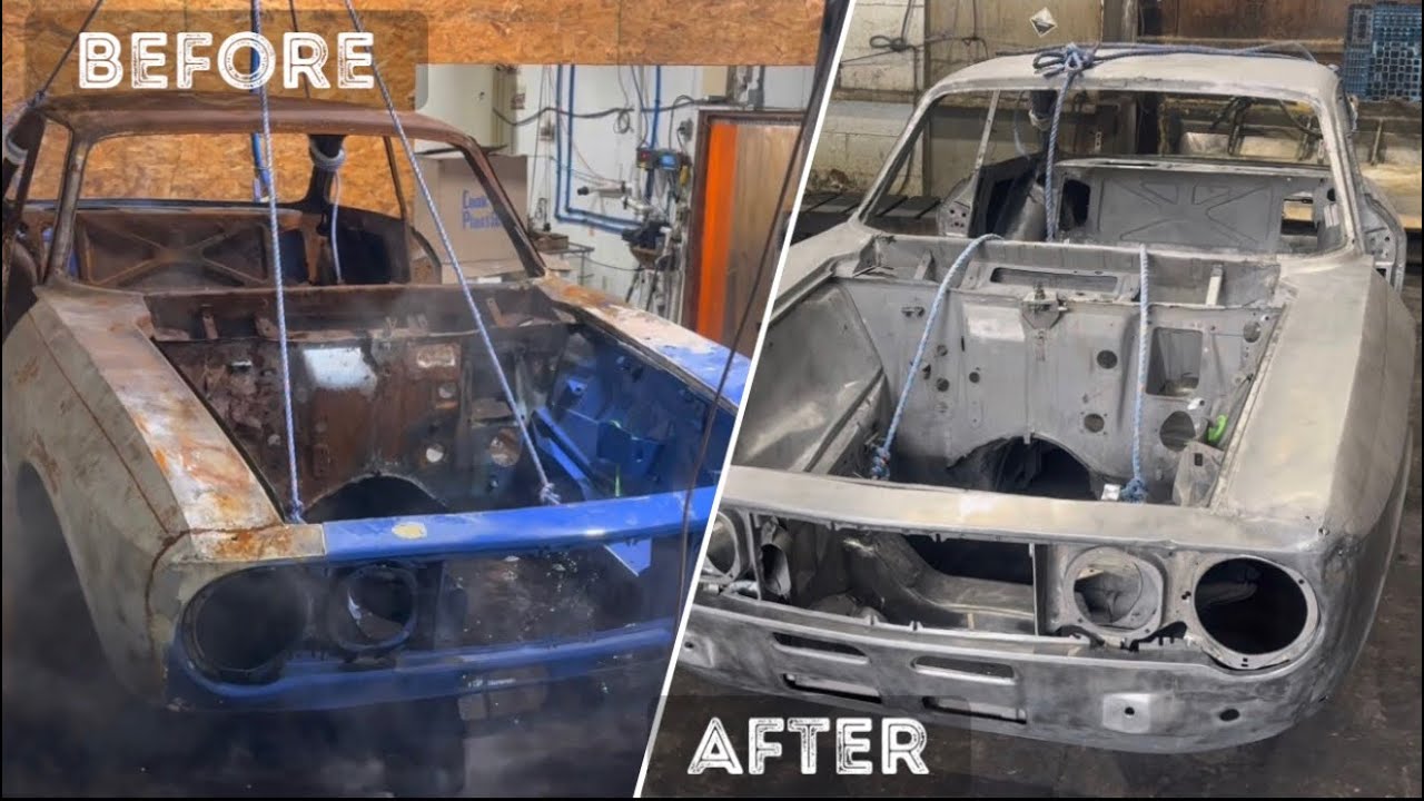 Химическая обработка обгоревшего купе Alfa Romeo GTV 1974 года выпуска.
