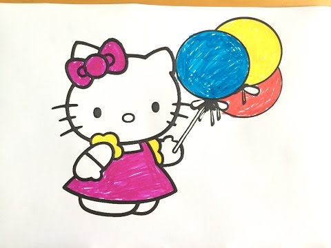 tô màu cho bé đồ chơi hello kitty Coloring Pages For Kids hello kitty toy @KidsmileTV