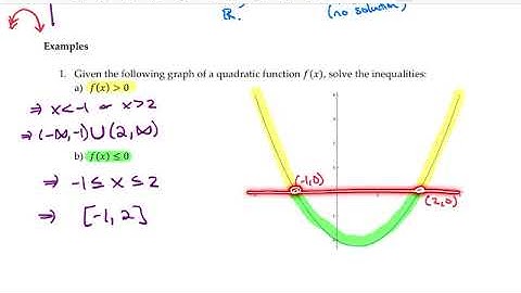 Math 107 - Section 4.5 — Inequalities Involving Quadratic Functions