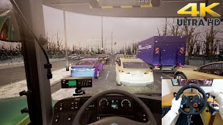 THE BUS | Snow Day Realistic Driving Scania Citywide LF 18m | 4K60 screenshot 4
