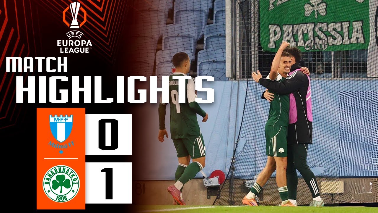 Malmö FF vs Panathinaikos 0-1 Highlights Goals | UEFA Europa League ...