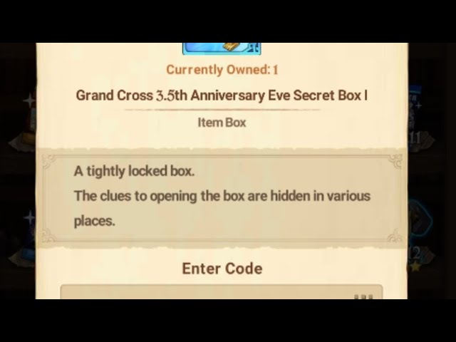 Half Secret Box (4th Week)  The second code of our Half Anniversary Secret  Box is now revealed! Input the code and claim your reward! To claim, go to  your Inbox >