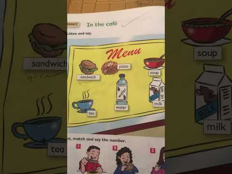 صف ثاني ابتدائي قائمة الاشياء الموجودة في المقهى Menu In The Café انكليزي