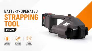 Battery-Operated Strapping Tool (19 mm) | Fast & Efficient PET Strap Sealing Demo