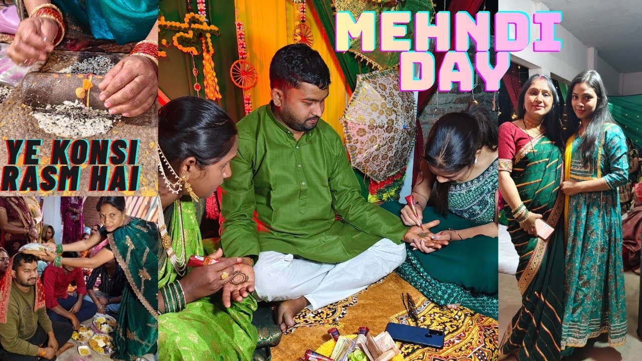 Ye konsi rasm ho rhi 🤔|| Mehndi Day #youtube #youtubevlog #weddingvlog #trending #trendingvlog 