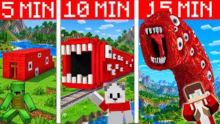 TRAIN EATER Statue Build Battle In Minecraft — NOOB VS PRO CHALLENGE — Maizen Parody