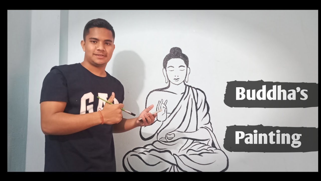 🔥❤️Buddha wall painting at home| Buddha Wall Art ||