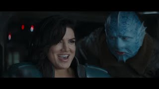 Gina Carano (Cara Dune) Smashing Speeder Scene - The Mando Season 2 EP4