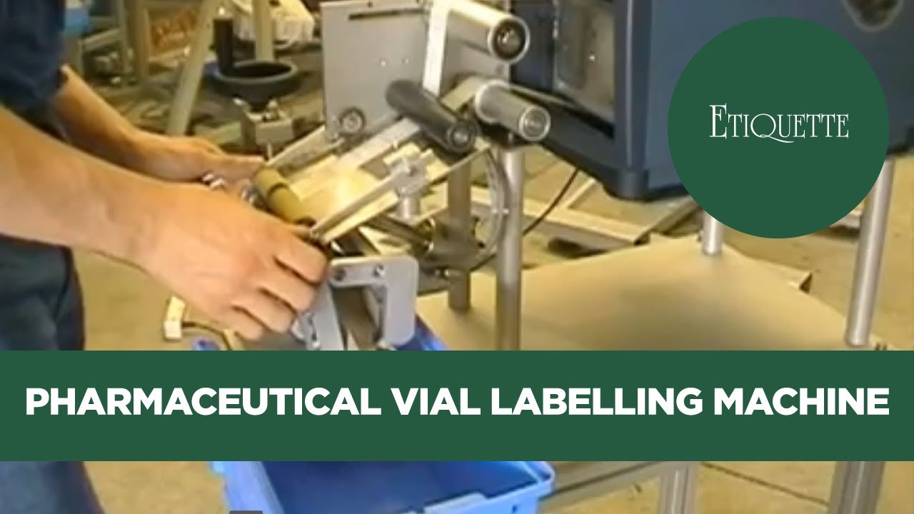 Pharmaceutical Vial Labelling Machine and Label Applicator - YouTube