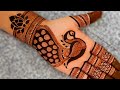 Lotus and peacock mehndi design  beautiful mehndi design  easy front hand mehndi design  mehandi