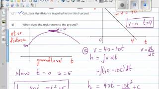 Finding maximum height, distance traveled by a rock thrown with initial velocity of 40 m per sec