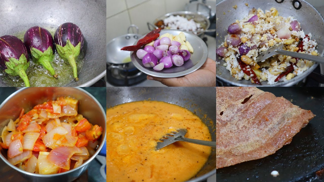 சமையல் இதனால் தான் எனக்கு போரடிப்பதில்லை | எண்ணெய் கத்திரிக்காய் குழம்பு | வேர் கடலை வெங்காயச் சட்னி