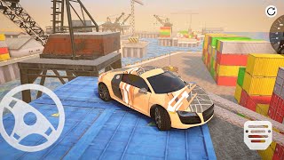Audi R8 Drive At Seaport Fun Mode Levels 14-18 | Real Car Parking: New Generation X Android Gameplay screenshot 5