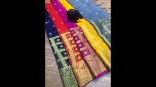 Pure Jaipuri Chiffon Silk Saree With Jacquard Zari Border Pure Chiffon Bandhani Saree