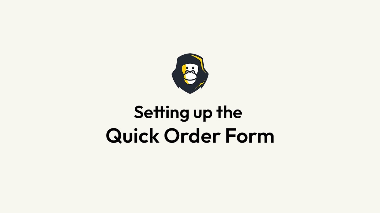 Customizing the Quick Order Form - YouTube