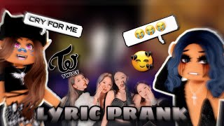 CRY FOR ME || BY TWICE | ROBLOX LYRIC PRANK!!