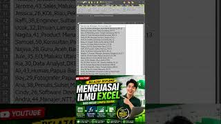 CARA CEPAT MEMISAHKAN DATA CSV DI EXEL #tutorial #excel
