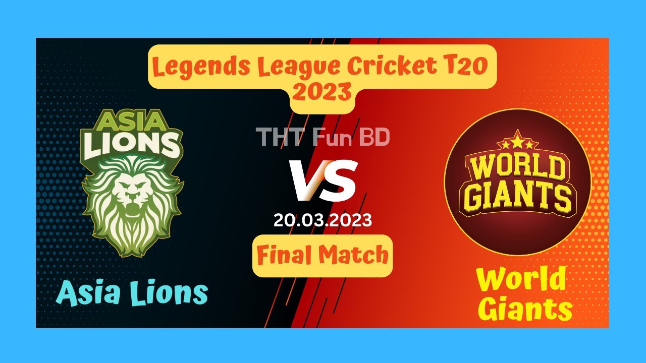 Asia Lions vs World Giants WOG v ASL Legends League Cricket T20 Live Score Stream & Updates