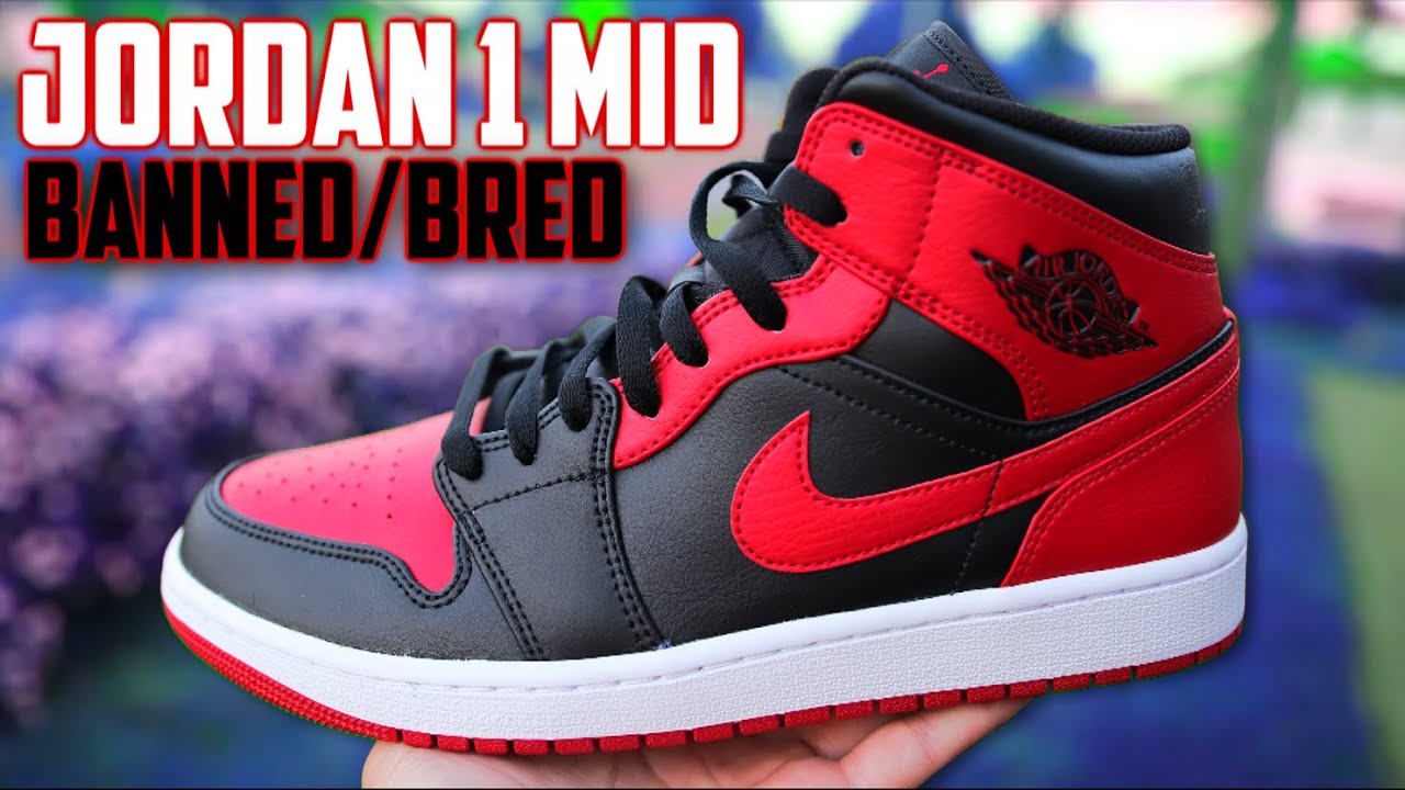 Air Jordan 1 Mid Banned/Bred Review and On-Feet - YouTube