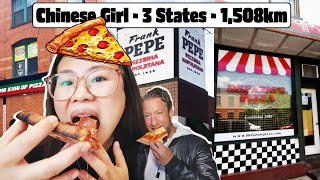 CHINESE girl tries ONE BITE Pizza | 3 states (15hrs)