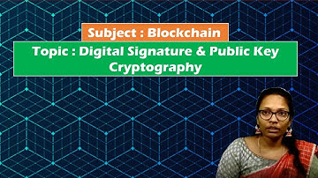 LEC13| Blockchain | Digital Signature & Public Key Cryptography by  Mrs. G. Sowmya