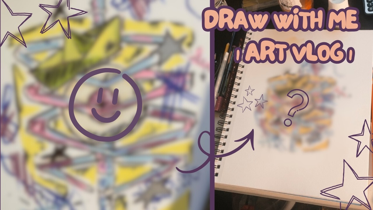 Draw w/ me | real time drawing | | Art Vlog | ᓚᘏᗢ - YouTube