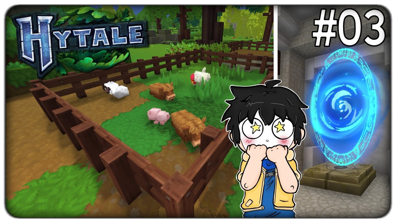 ALLEVIAMO I PRIMI ANIMALI DELLA FATTORIA ED ENTRIAMO IN UNO STRANO PORTALE | Hytale - ep.03