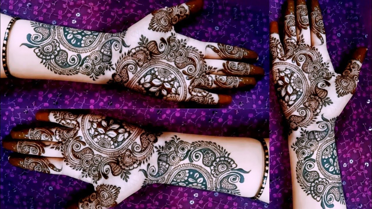 Easy floral hend bridal mehndi designs |front hand floral mehndi ...