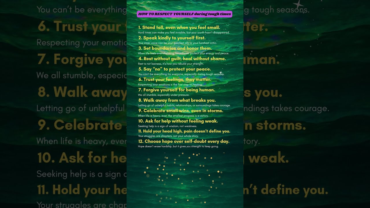 Morning Wise Saying How to respect yourself during tough times 