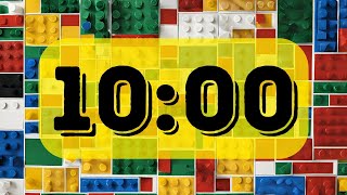 10 Minute LEGO Timer - No Music No Alarm - Colorful LEGOS with Bold Countdown for Students and Kids