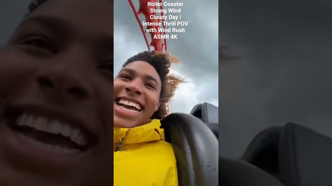 Roller Coaster Strong Wind Cloudy Day | Intense Thrill POV with Wind Rush ASMR 4K 