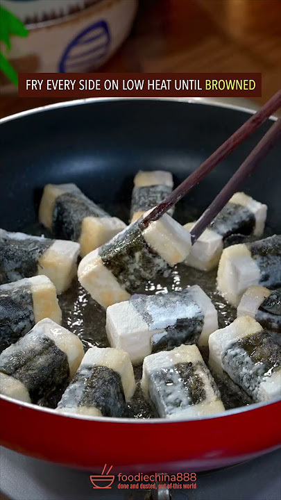 EASY SEAWEED-WRAPPED TOFU RECIPE #recipe #cooking #tofu #seaweed #chinesefood #comfortfood