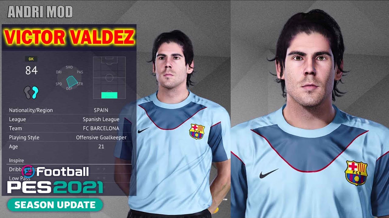 PES 2021 - FREE DOWNLOAD FACE VICTOR VALDEZ 2003 - YouTube